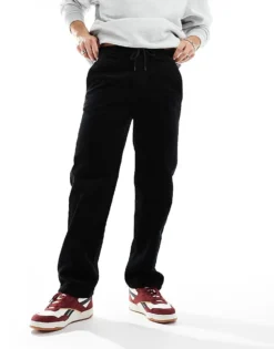 ONLY & SONS Loose Fit Cord Trouser With Elasticated Waist In Black For Men -Modern Clothing Shop 205209849 1 black 1
