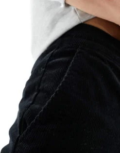 ONLY & SONS Loose Fit Cord Trouser With Elasticated Waist In Black For Men -Modern Clothing Shop 205209849 3