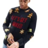 ONLY & SONS Christmas Jumper In Navy For Men Dark Navy