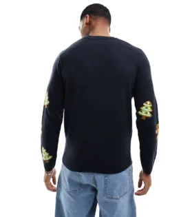 ONLY & SONS Christmas Jumper In Navy For Men Dark Navy -Modern Clothing Shop 205210236 3