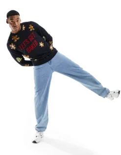 ONLY & SONS Christmas Jumper In Navy For Men Dark Navy -Modern Clothing Shop 205210236 4