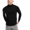ONLY & SONS High Neck Jumper In Black For Men