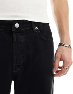 ONLY & SONS Fade Loose Fit Jeans In Washed Black For Men -Modern Clothing Shop 205789305 5