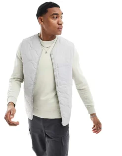 ONLY & SONS Onion Quilted Gilet In Ice Grey For Men Pearl Blue