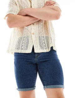 ONLY & SONS Denim Shorts In Mid Blue For Men Medium Blue Denim