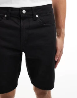 ONLY & SONS Edge Straight Fit Denim Shorts In Black For Men Black Denim -Modern Clothing Shop 205789641 4