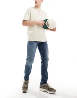 ONLY & SONS Edge Straight Fit Carpenter Jean In Dark Wash Blue For Men Dark Blue