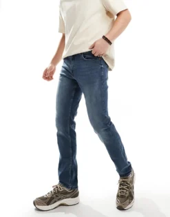 ONLY & SONS Edge Straight Fit Carpenter Jean In Dark Wash Blue For Men Dark Blue -Modern Clothing Shop 205789671 5