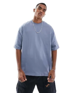 Only & Sons Oversize T-shirt In Washed Blue For Men Flint Stone -Modern Clothing Shop 205789672 1 flintstone 1
