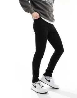 Only & Sons Warp Skinny Fit Jeans In Black For Men Black Denim