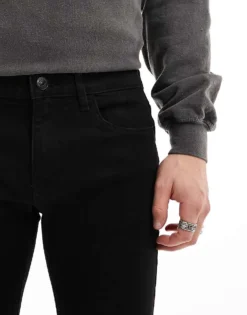 Only & Sons Warp Skinny Fit Jeans In Black For Men Black Denim -Modern Clothing Shop 205789688 5