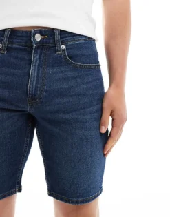 ONLY & SONS Regular Fit Denim Short In Mid Blue Denim For Men Dark Blue Denim -Modern Clothing Shop 205789718 3