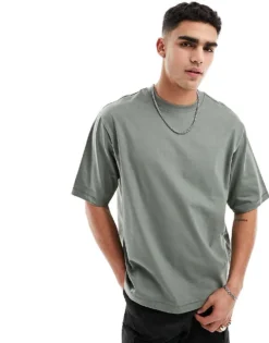 ONLY & SONS Oversize T-shirt In Sage Grey For Men Castor Grey