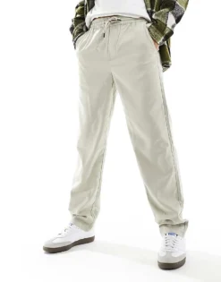 ONLY & SONS Relaxed Fit Trousers In Stone For Men Silver Lining