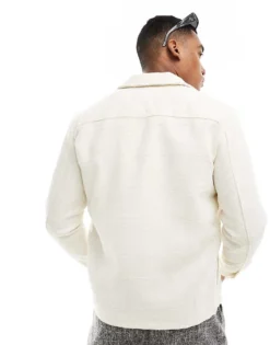 ONLY & SONS Textured Jacket In Stone For Men Light Grey -Modern Clothing Shop 205789930 3