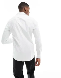 ONLY & SONS Slim Fit Easy Iron Shirt In White For Men -Modern Clothing Shop 205815910 4