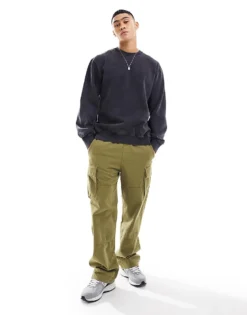 Only & Sons Oversized Sweat In Vintage Wash Black For Men -Modern Clothing Shop 205843128 4