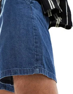 ONLY & SONS Pull On Denim Short In Mid Blue Denim For Men Medium Blue Denim -Modern Clothing Shop 205953803 3