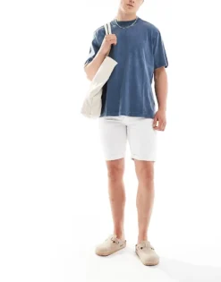 ONLY & SONS Denim Shorts In White For Men -Modern Clothing Shop 205953811 4