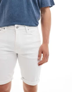 ONLY & SONS Denim Shorts In White For Men -Modern Clothing Shop 205953811 5