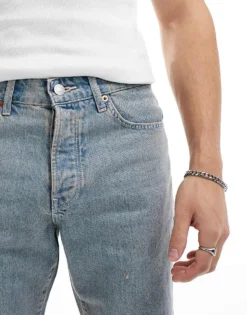 ONLY & SONS Edge Straight Fit Denim Shorts In Light Blue With Pink Rinse For Men Rosette -Modern Clothing Shop 205953831 5