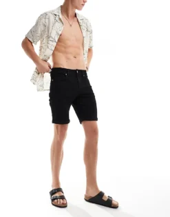 ONLY & SONS Denim Shorts In Black For Men Black Denim
