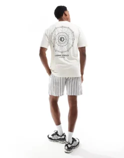 ONLY & SONS Relaxed Fit T-shirt With Cosmic Energy Print In Cream For Men Unbleeched Cotton -Modern Clothing Shop 205999632 3