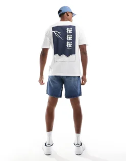 ONLY & SONS Relaxed Fit T-shirt With Japanese Print In Off White For Men Cloud Dancer -Modern Clothing Shop 205999654 1 clouddancer 1