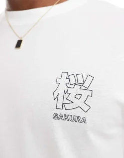 ONLY & SONS Relaxed Fit T-shirt With Japanese Print In Off White For Men Cloud Dancer -Modern Clothing Shop 205999654 3