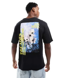 ONLY & SONS Relaxed Fit T-shirt With Decades Back Print In Black For Men -Modern Clothing Shop 206000373 1 black 1