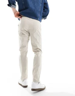 ONLY & SONS Pull On Tapered Fit Trouser In Beige For Men Silver Lining -Modern Clothing Shop 206000384 3