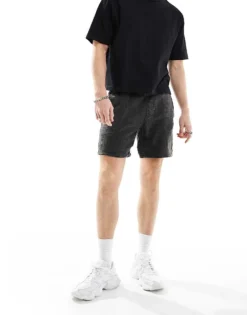 ONLY & SONS Pull On Textured Short In Washed Grey For Men Phanton -Modern Clothing Shop 206000395 1 phanton 1