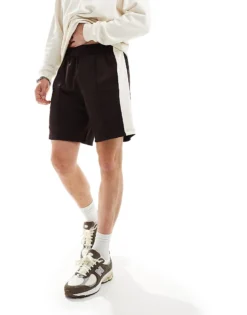 ONLY & SONS Pull On Short With Side Stripe In Brown For Men Chocolate Plum