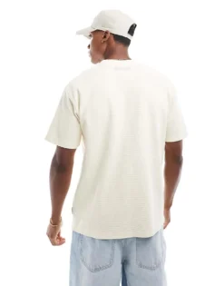ONLY & SONS Waffle Knit T-shirt In Cream For Men Antique White -Modern Clothing Shop 206000580 3