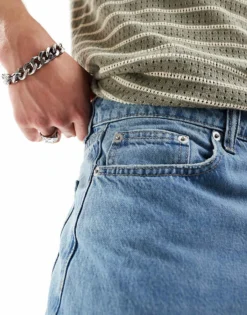 ONLY & SONS Fade Loose Fit Jeans In Light Blue Wash For Men Light Blue Denim -Modern Clothing Shop 206007431 3