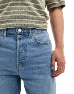 ONLY & SONS Fade Loose Fit Jeans In Light Blue Wash For Men Light Blue Denim -Modern Clothing Shop 206007431 5