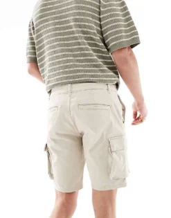 ONLY & SONS Cargo Short In Stone For Men Silver Lining -Modern Clothing Shop 206051308 4