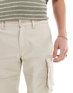 ONLY & SONS Cargo Short In Stone For Men Silver Lining -Modern Clothing Shop 206051308 5