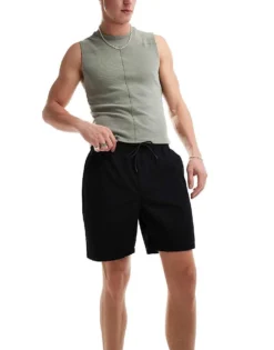 ONLY & SONS Pull On Twill Short In Black For Men