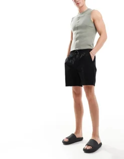ONLY & SONS Pull On Twill Short In Black For Men -Modern Clothing Shop 206051316 4