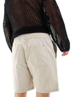 ONLY & SONS Pull On Twill Short In Stone For Men Silver Lining -Modern Clothing Shop 206051325 4