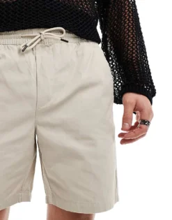 ONLY & SONS Pull On Twill Short In Stone For Men Silver Lining -Modern Clothing Shop 206051325 5