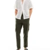 ONLY & SONS Linen Mix Tapered Fit Cargo In Khaki For Men Olive Night