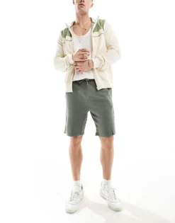 ONLY & SONS Jersey Sweat Shorts In Sage Green For Men Castor Gray -Modern Clothing Shop 206129182 5