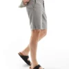 ONLY & SONS Linen Mix Chino Short In Charcoal For Men Castor Gray