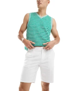 ONLY & SONS Linen Mix Chino Short In White For Men