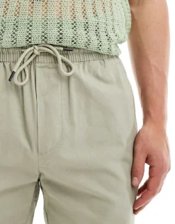 ONLY & SONS Pull On Twill Short In Sage For Men Seagrass -Modern Clothing Shop 206194933 5