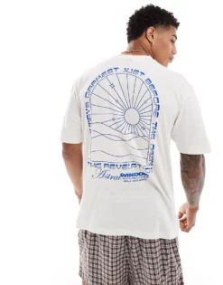 ONLY & SONS Relaxed Fit T-shirt With Astra Back Print In White For Unisex Cloud Dancer -Modern Clothing Shop 206194976 4