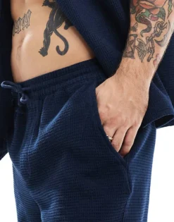 ONLY & SONS Waffle Short Co-ord In Navy For Men Navy Blazer -Modern Clothing Shop 206194985 5