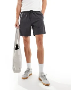 ONLY & SONS Pull On Parachute Short In Grey For Men Dark Grey -Modern Clothing Shop 206195258 4